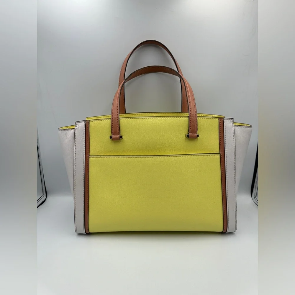 Kate Spade Patterson Drive Large Geraldine Colorblock Satchel Limelight Yellow